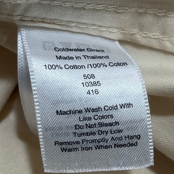 2 Coldwater Creek No Iron Long Sleeve Button Down Shirts Agua Cream Size Medium - Picture 12 of 13
